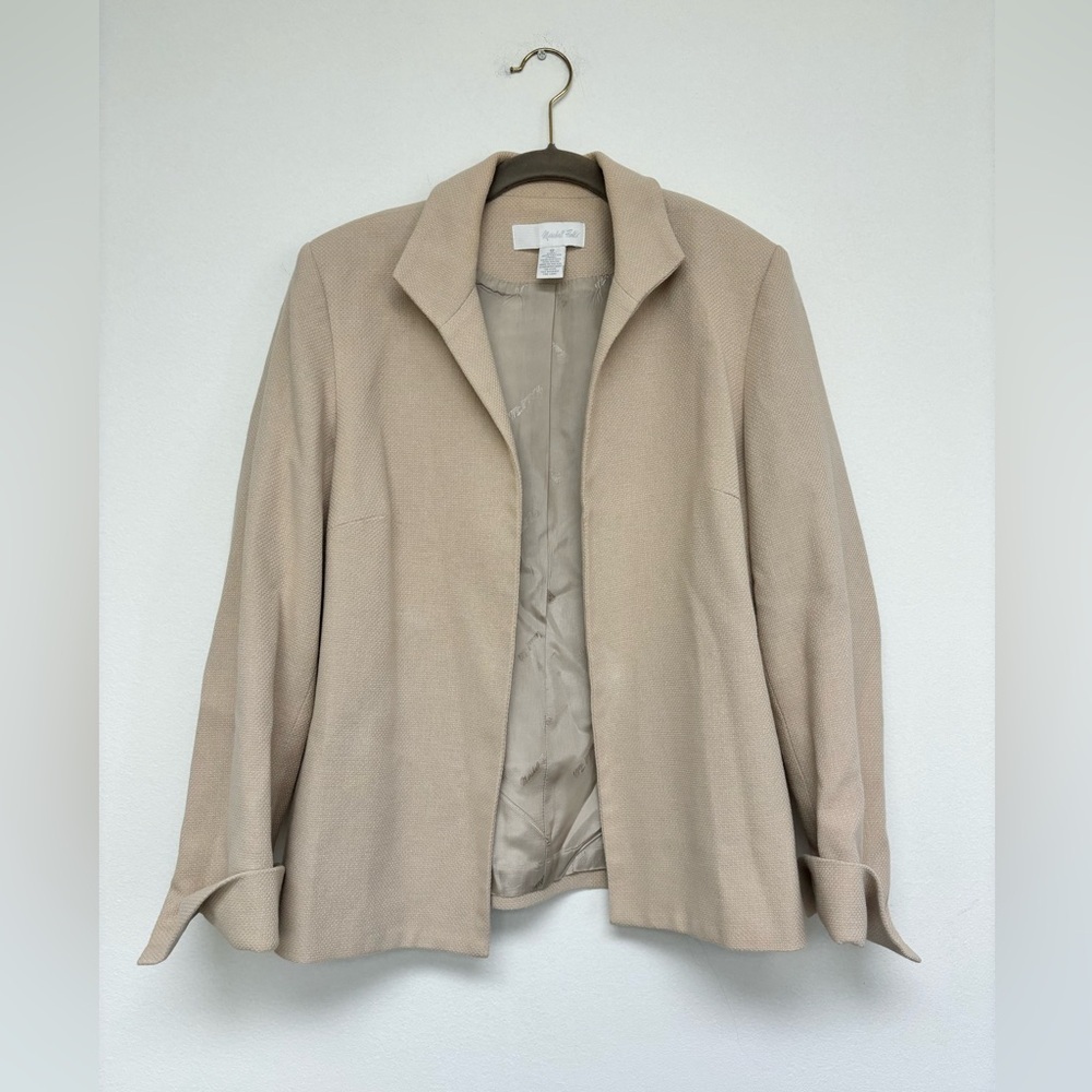 Vintage Marshall Fields Tan 100% cotton Blazer women’s size 12